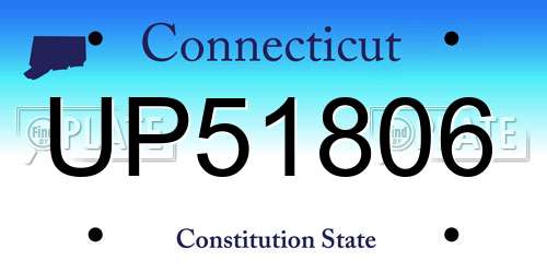 UP51806 Connecticut License Plate