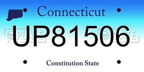 UP81506 Connecticut License Plate