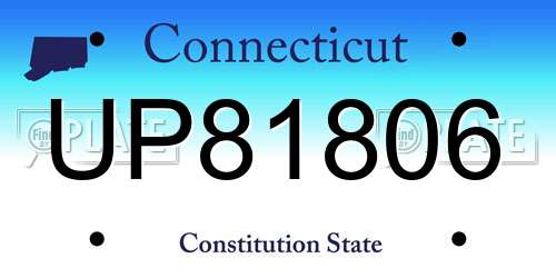 UP81806 Connecticut License Plate