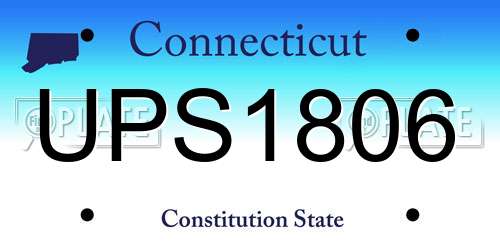 UPS1806 Connecticut License Plate