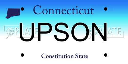 UPSON Connecticut License Plate