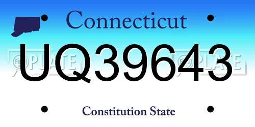 UQ39643 Connecticut License Plate