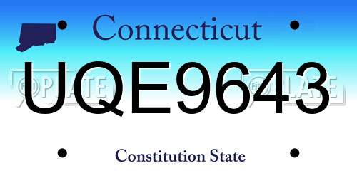 UQE9643 Connecticut License Plate