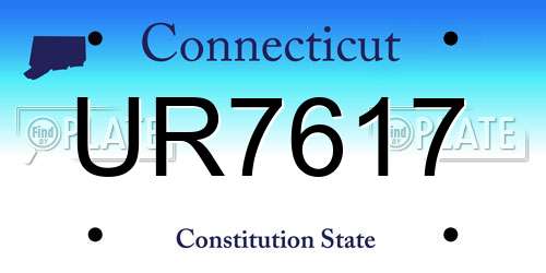 UR7617 Connecticut License Plate