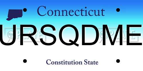 URSQDME Connecticut License Plate