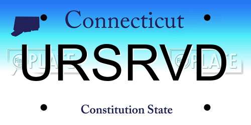 URSRVD Connecticut License Plate