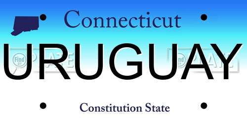 URUGUAY Connecticut License Plate