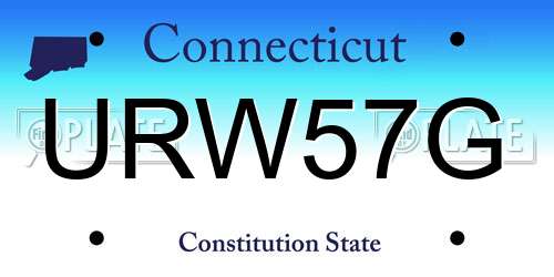 URW57G Connecticut License Plate