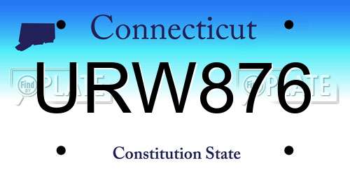 URW876 Connecticut License Plate