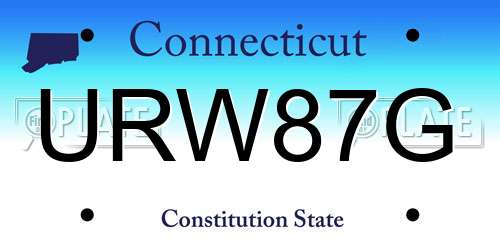 URW87G Connecticut License Plate