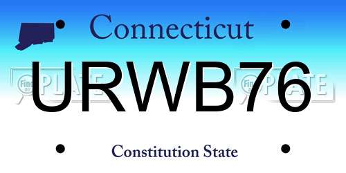 URWB76 Connecticut License Plate