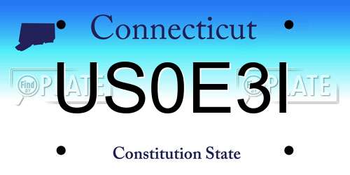 US0E3I Connecticut License Plate