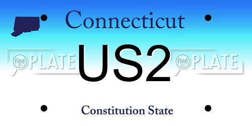 US2 Connecticut License Plate
