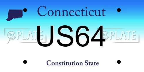 US64 Connecticut License Plate