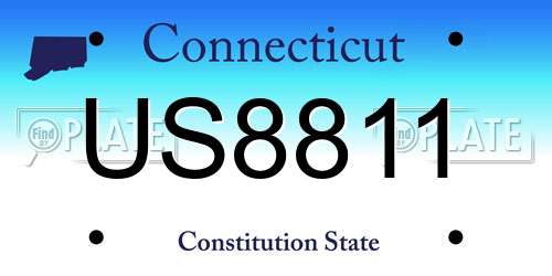 US8811 Connecticut License Plate