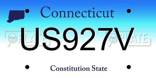 US927V Connecticut License Plate