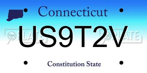 US9T2V Connecticut License Plate