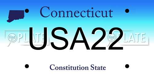 USA22 Connecticut License Plate