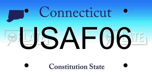 USAF06 Connecticut License Plate