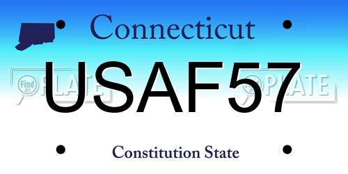 USAF57 Connecticut License Plate