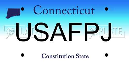 USAFPJ Connecticut License Plate