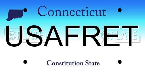 USAFRET Connecticut License Plate