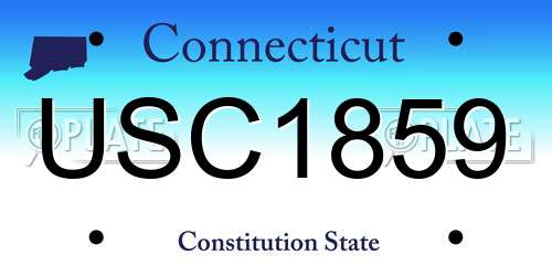 USC1859 Connecticut License Plate
