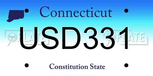 USD331 Connecticut License Plate
