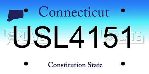 USL4151 Connecticut License Plate