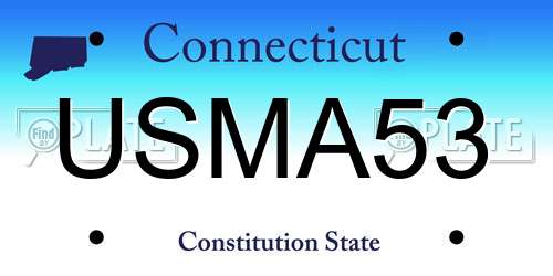USMA53 Connecticut License Plate