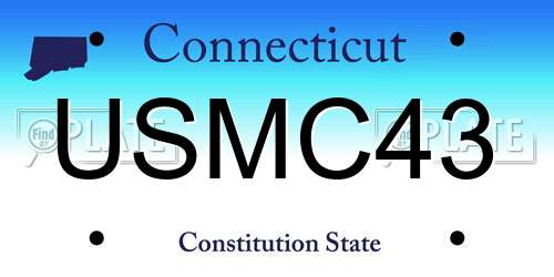 USMC43 Connecticut License Plate