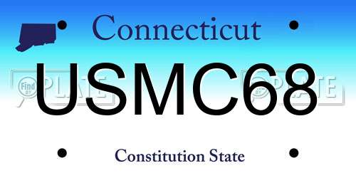 USMC68 Connecticut License Plate