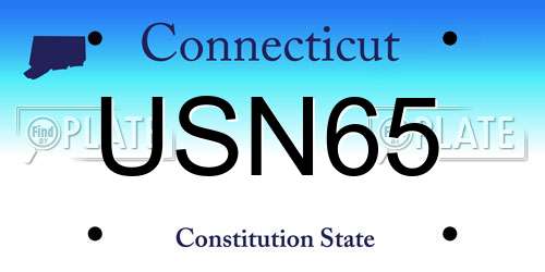 USN65 Connecticut License Plate