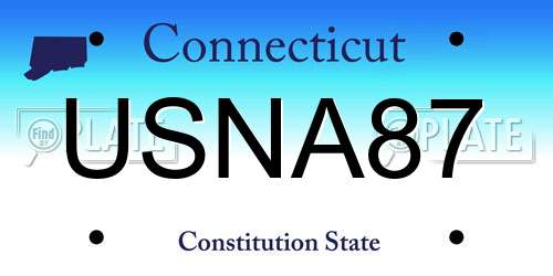 USNA87 Connecticut License Plate