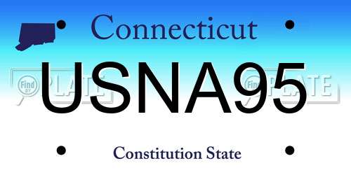 USNA95 Connecticut License Plate