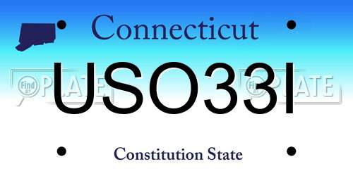 USO33I Connecticut License Plate