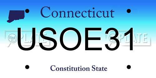 USOE31 Connecticut License Plate