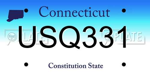 USQ331 Connecticut License Plate