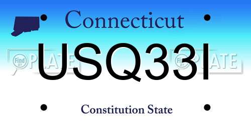 USQ33I Connecticut License Plate