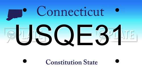 USQE31 Connecticut License Plate