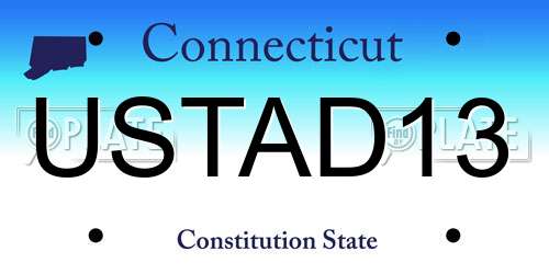 USTAD13 Connecticut License Plate