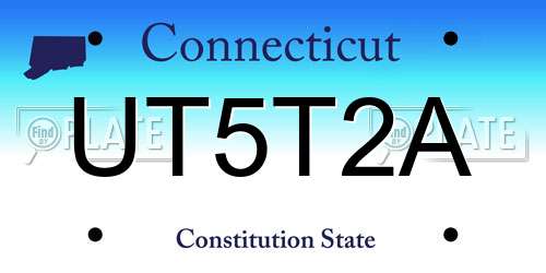 UT5T2A Connecticut License Plate