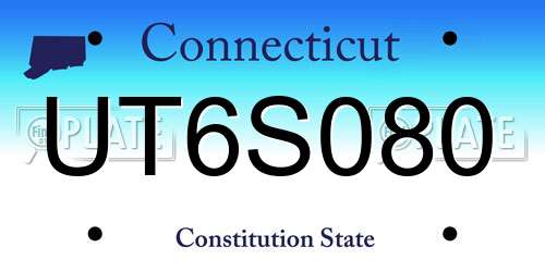 UT6S080 Connecticut License Plate