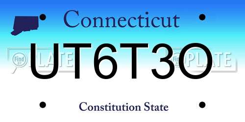 UT6T3O Connecticut License Plate