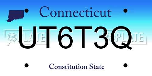 UT6T3Q Connecticut License Plate