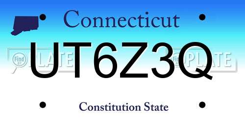 UT6Z3Q Connecticut License Plate