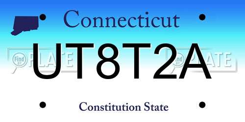 UT8T2A Connecticut License Plate