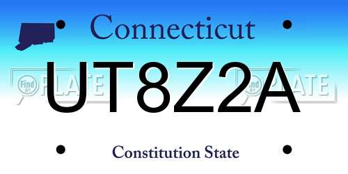 UT8Z2A Connecticut License Plate