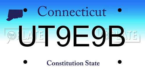 UT9E9B Connecticut License Plate