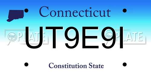 UT9E9I Connecticut License Plate